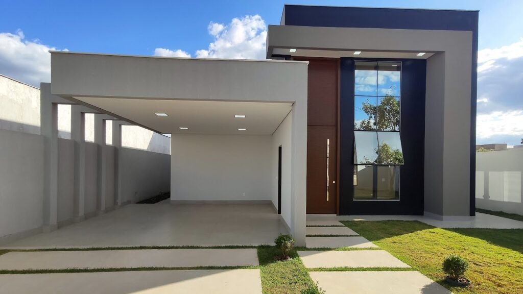 Fachadas de casas modernas com pé direito duplo