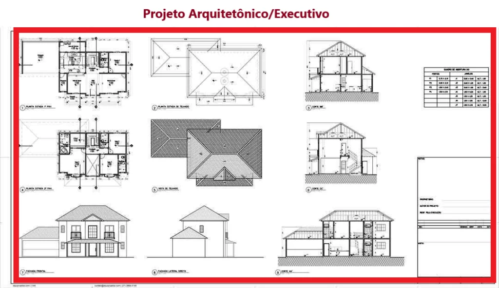 Planta com telhado inclinado - Projetos de Casas, Modelos de Casas